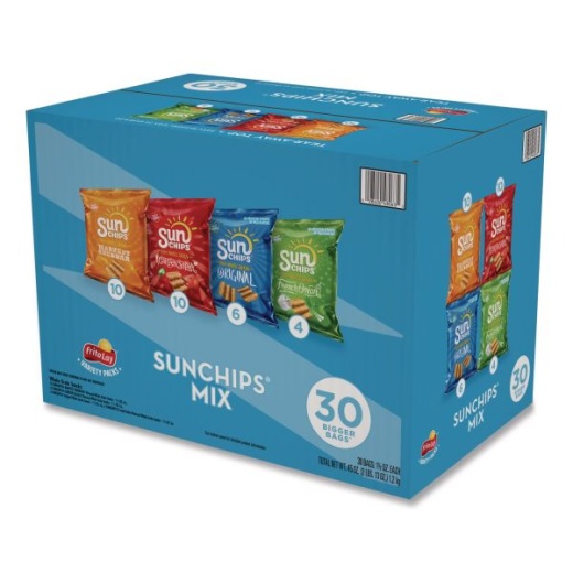 Sunchips Variety Mix, Assorted Flavors, 1.5 Oz Bags, 30 Bags/Box
