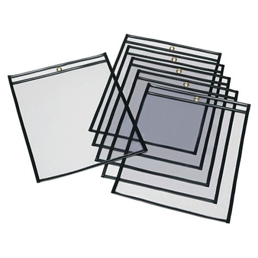 Skilcraft #13 Transparent Poly Envelopes, Clear/Black, Pack Of 25 (Abilityone 7510-01-647-7926)