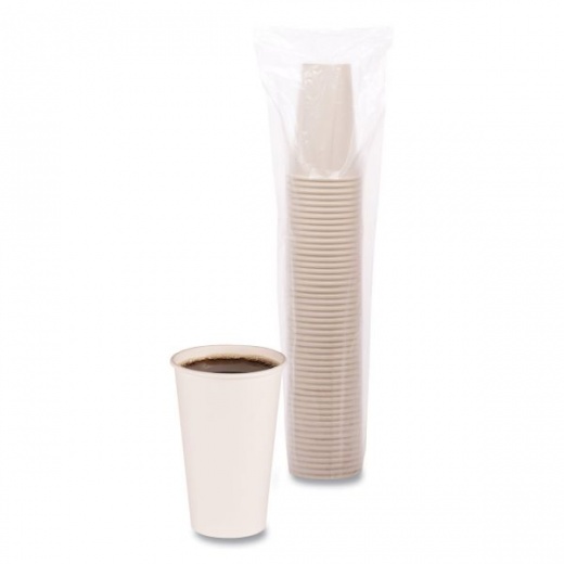 Boardwalk Paper Hot Cups, 16 Oz, White, 50 Cups/Sleeve, 20 Sleeves/Carton