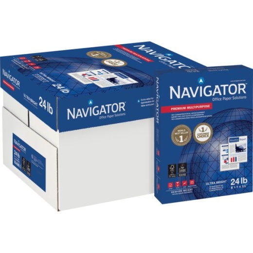 Navigator Multi-Use Printer & Copy Paper, White, Letter (8.5" X 11"), 5000 Sheets Per Case, 24 Lb, 92 Brightness