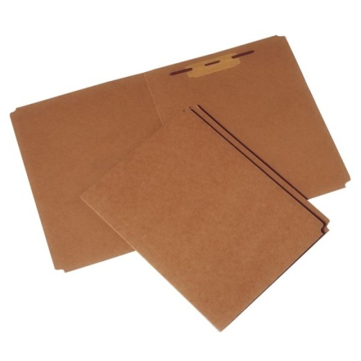 Skilcraft Heavy-Duty File Folders, With 1 Fastener, Straight Cut, Letter Size, Kraft, 30% Recycled, Pack Of 100