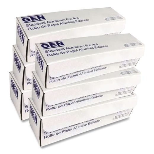 GEN Heavy-Duty Aluminum Foil Roll - 12" x 500 Ft, 6 Rolls/Carton