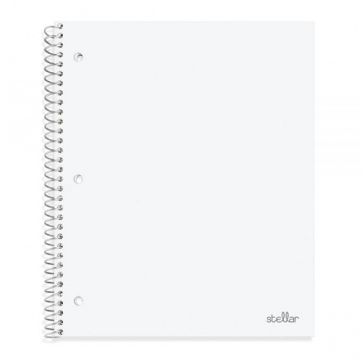 Stellar Poly Notebook, 8-1/2" X 11", 1 Subject, College Ruled, 100 Sheets, White