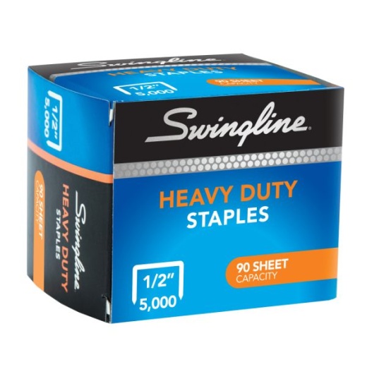 Swingline Heavy-Duty Staples, 1/2", Box Of 5,000