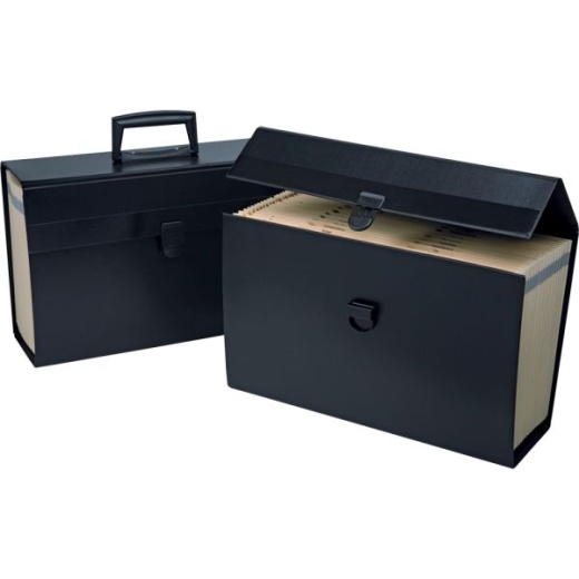 Oxford Esselte Portafile, 19 Pockets, Letter/Legal, 15" x 10", Black