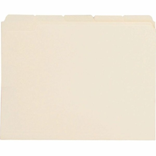 Business Source 1/5 Tab Cut Letter Top Tab File Folders - 8 1/2" x 11" - 3/4" Expansion