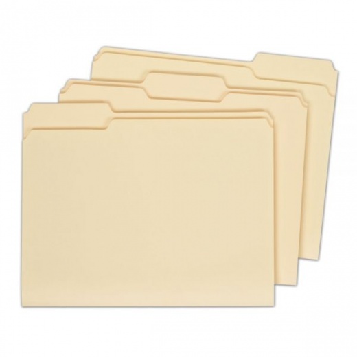 100% Recycled Manila File Folders, Letter Size, Pack Of 100