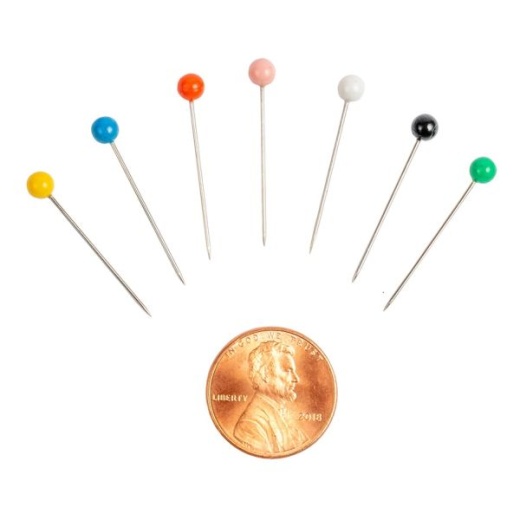 Singer Quiltpro Ball Head Straight Pins In Flower Case-Size 17 300