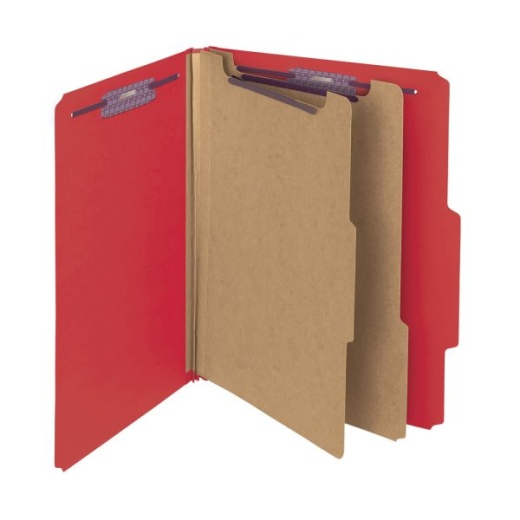 Smead Pressboard Classification Folders with Safeshield Fasteners
