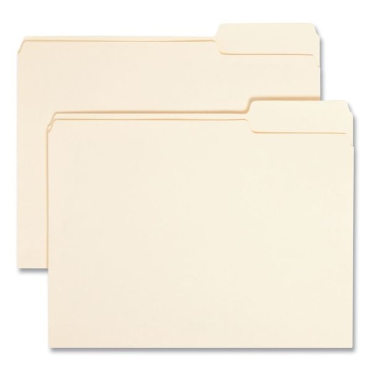 Smead Manila File Folders - 1/3-Cut Tabs: Right Position, Letter Size, 0.75" Expansion