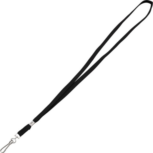 Advantus Metal Clasp Lanyard, 36" Length, Black, Box of 100