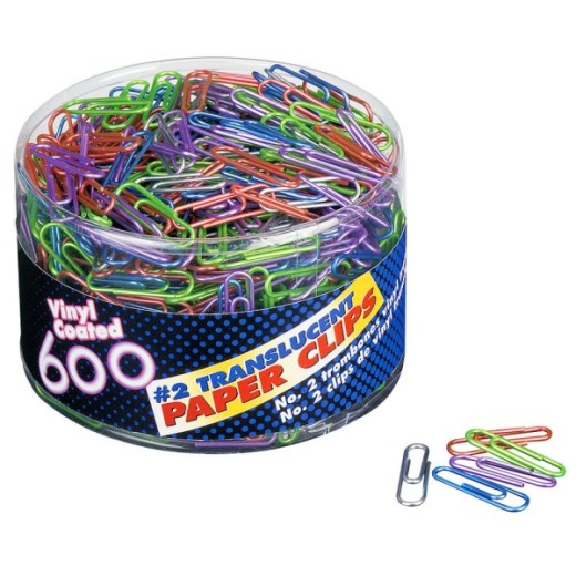 Officemate Translucent #2 Vinyl Paper Clips
