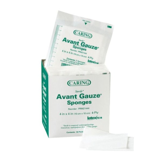 Medline Sterile Gauze Sponges, 4" X 4", 4-Ply, Pack Of 50