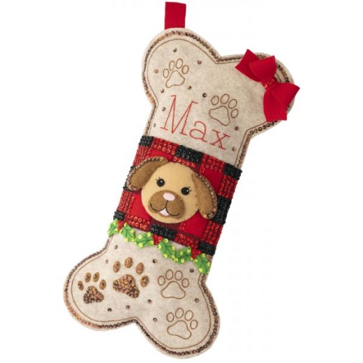 Bucilla Felt Stocking Applique Kit 18" Long