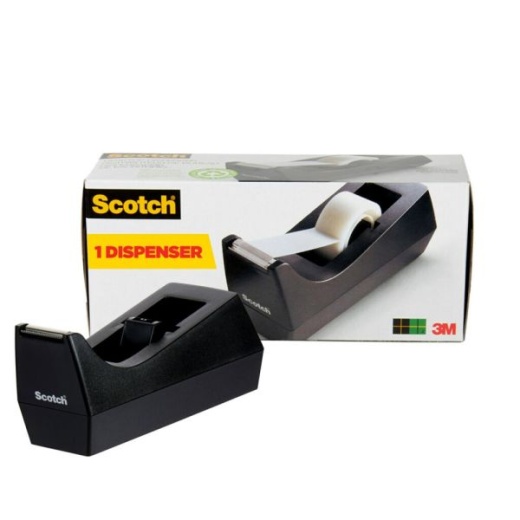 Scotch Deluxe Desktop Tape Dispenser - 100% Recycled, Black