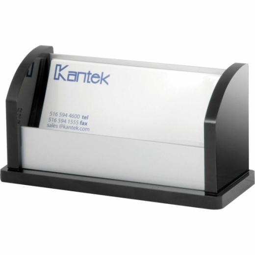 Kantek Business Card Holder - Aluminum Desk Accessory