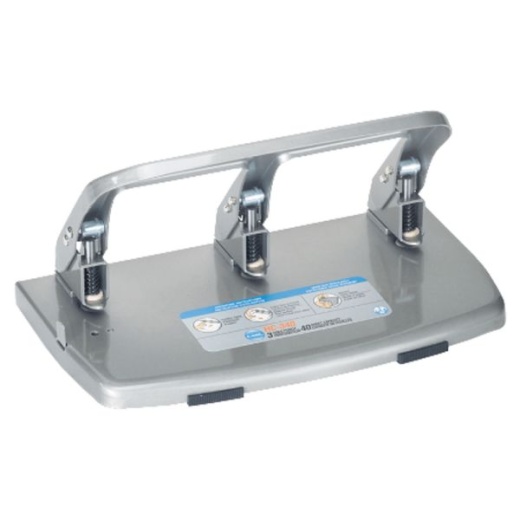 Carl Hc340 Medium-Duty 3-Hole Punch, Gray