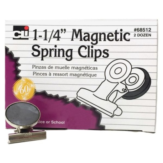 CLI Magnetic Spring Clips - 1.3" Length - 24 / Box