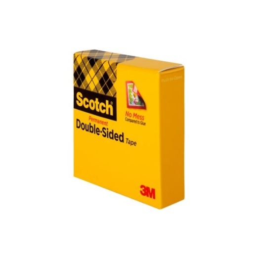 Scotch 665 Double-Sided Tape, 1/2 x 900, 1 Core, Clear, 2/Pack  -MMM6652PK 