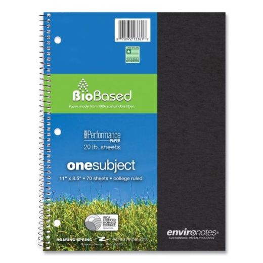 Roaring Spring Environotes Biobased Notebook: Sustainable Note-taking Made Easy