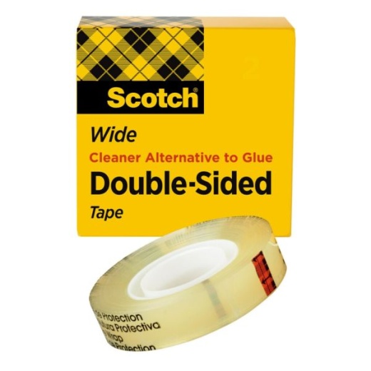 Scotch Double Sided Tape, Permanent, 1 In X 1296 In, 1 Tape Roll, Clear