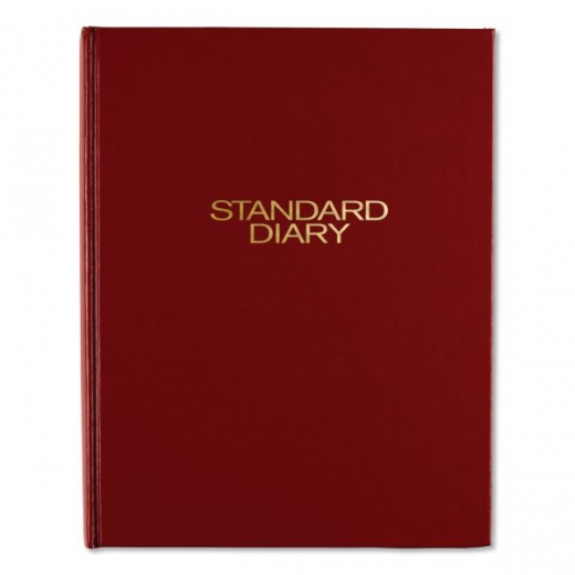 At-A-Glance Standard Diary Daily Diary, 2025 Edition, Medium/College Rule, Red Cover, (200) 9.5 X 7.5 Sheets