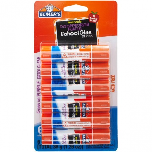 Elmer's Washable School Glue Sticks - Purple 6/Pkg