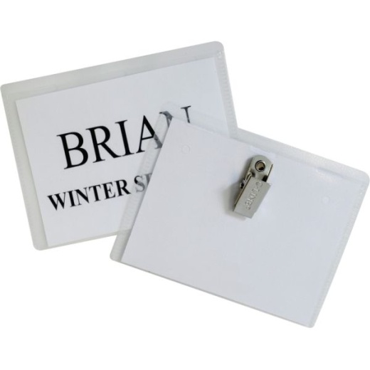 C-Line Sealed Clip Style Badge Holder Kit, Top Loading, 3" x 4"