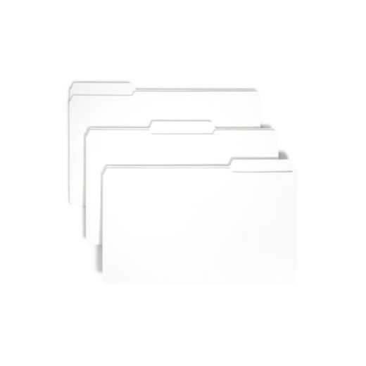 Smead 1/3-Cut 2-Ply Color File Folders, Legal Size, White, Box Of 100