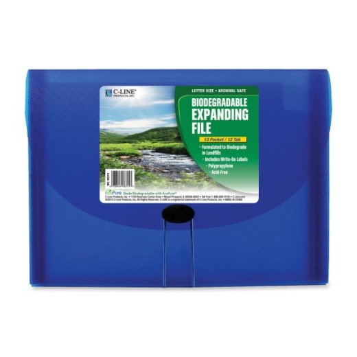 C-Line 13-Pocket Expanding File, Letter Size, Blue