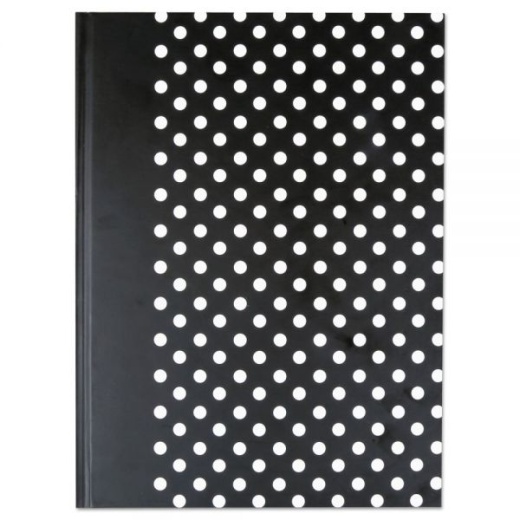 Universal Casebound Hardcover Notebook, 1-Subject, Wide/Legal Rule, Black/White Cover