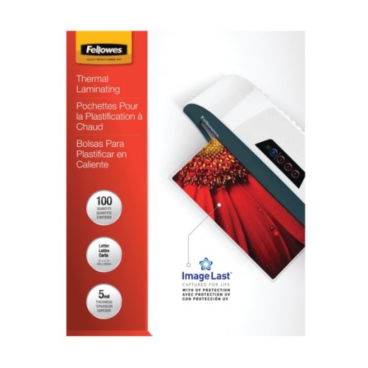 Fellowes Imagelast Laminating Pouches, Uv Protection, 9" X 11 1/2", 5 Mil, Glossy, Pack Of 100