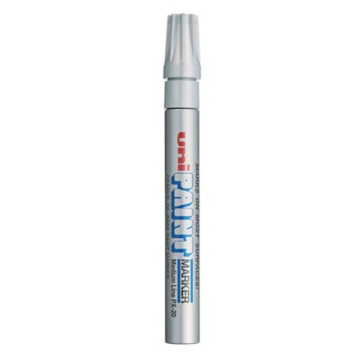 Uni-Paint Permanent Marker, Medium Bullet Tip, Metallic Silver