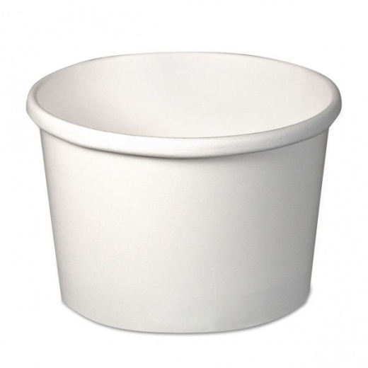 Flexstyle Double Poly Paper Containers, 8 Oz, White, Paper, 25/Pack, 20 Packs/Carton