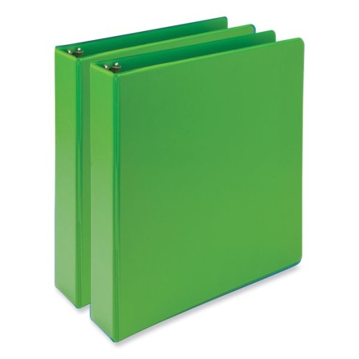 Samsill Earth's Choice Plant-Based Economy Round Ring View Binders, 3 Rings, 1.5" Capacity, 11 X 8.5, Lime, 2/Pack