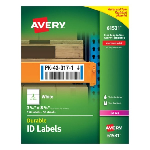 Avery Permanent Durable ID Labels With TrueBlock