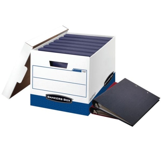 Bankers Box Binderbox Heavy-Duty Storage Boxes with Locking Lift-Off Lids and Built-In Handles