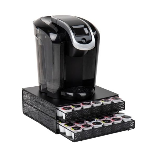 Mind Reader 2 Drawers Single Serve Coffee Pod Organizer, 5"H X 12-3/4"W X 13"L 72 Coffee Pod Capacity, Black