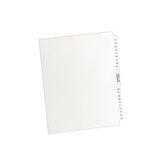 Avery Premium Collated Legal Dividers - Side-Tab, 51-75 & Table Of Contents, 8-1/2" x 11"
