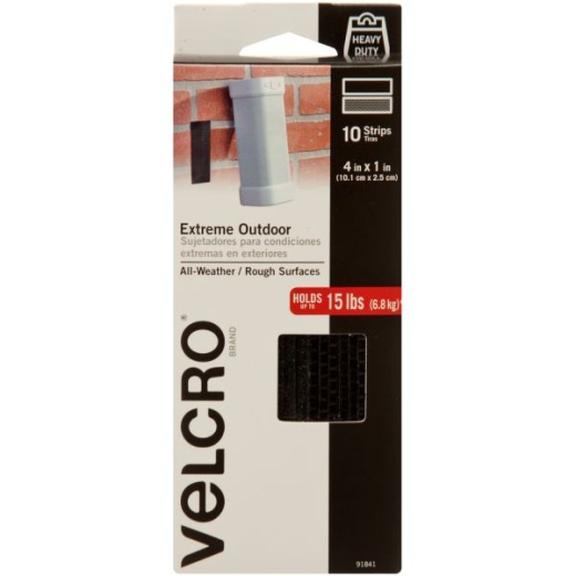 VELCRO® Brand Industrial-Strength Heavy-Duty Fasteners, 2 x 4, Black,  2/Pack