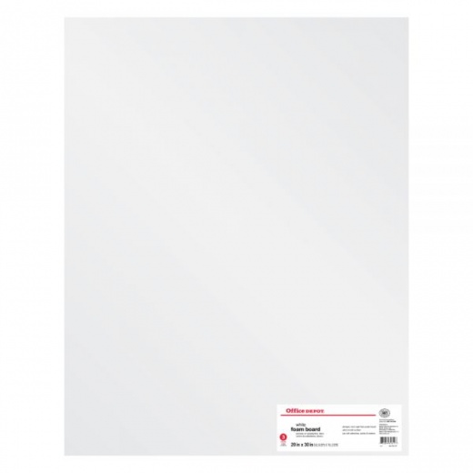 Foam Boards, 20" x 30", White, Pack Of 3