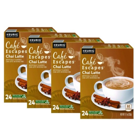 Café Escapes Chai Latte K-Cups, 96/Carton