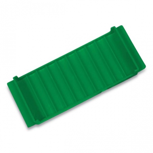 Stackable Plastic Coin Tray for Dimes, 10 Compartments, Green