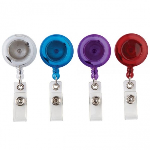 Retracting ID Card Reels, Assorted Colors, Pack Of 4