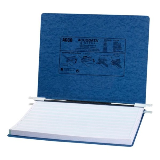 Wilson Jones Presstex Data Binder With Retractable Hooks, 14 7/8" X 11", Dark Blue