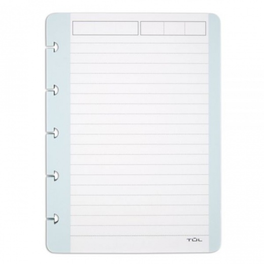 Tul Discbound Notebook Task Pad - 4 x 5-1/2 Teal/White
