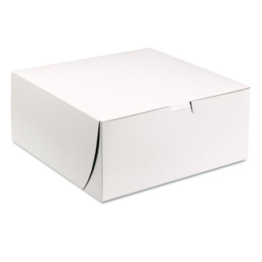 SCT White One-Piece Non-Window Bakery Boxes, 9 x 9 x 4, White, Paper, 200/Carton