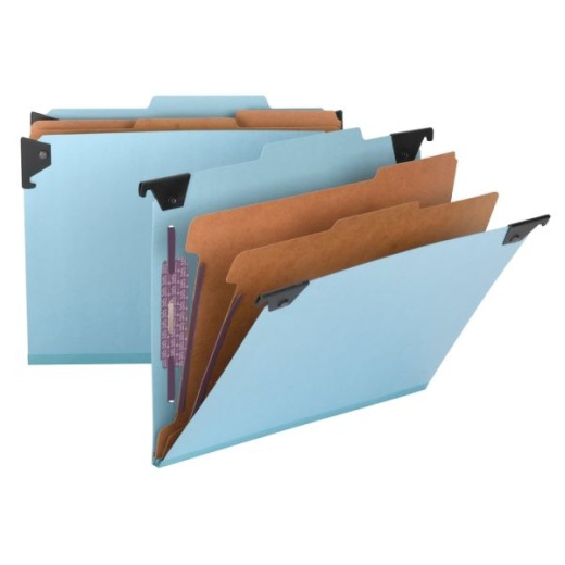 Smead Hanging Pressboard Classification Folder with SafeSHIELD Coated Paper Fastener