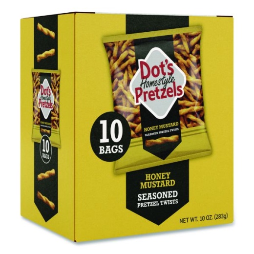 Dot's Pretzels Honey Mustard Pretzels, 1 Oz Bag, 10/Box