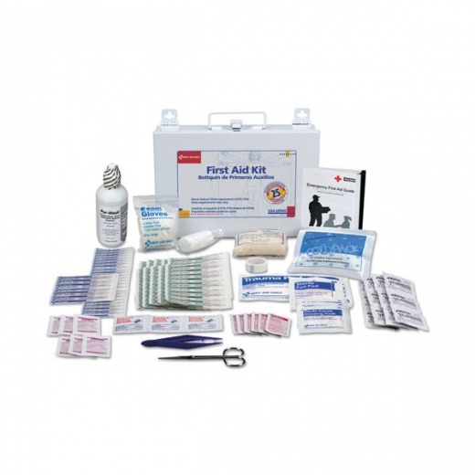 First Aid Kit for 25 People, 104 Pieces, OSHA Compliant, Metal Case